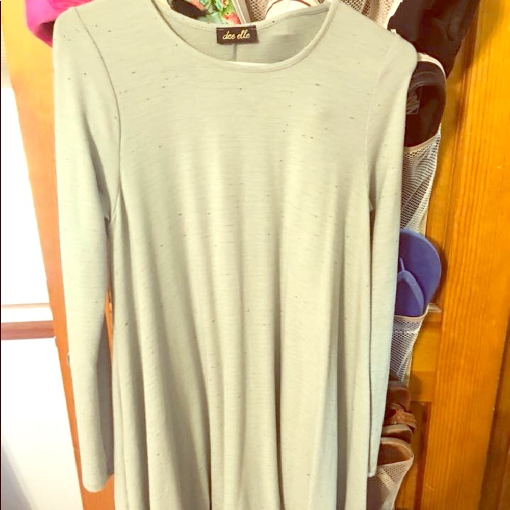 Sage Green. Long Sleeve. Mid length Dress